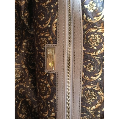 Pre-owned Versace Leather Tote In Ecru