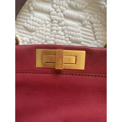 Pre-owned Fendi Peekaboo Red Leather Handbag