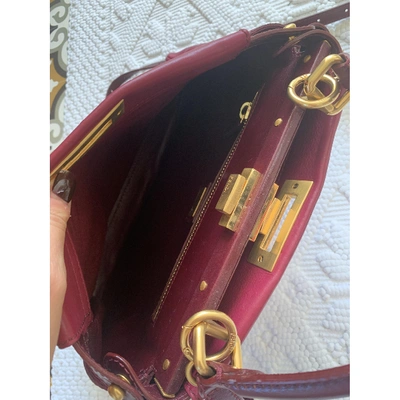 Pre-owned Fendi Peekaboo Red Leather Handbag