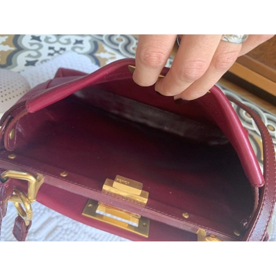 Pre-owned Fendi Peekaboo Red Leather Handbag