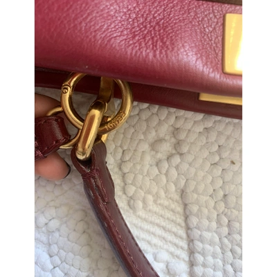 Pre-owned Fendi Peekaboo Red Leather Handbag