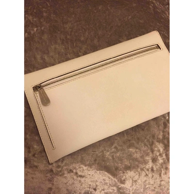Pre-owned Michael Kors Leather Clutch Bag In White