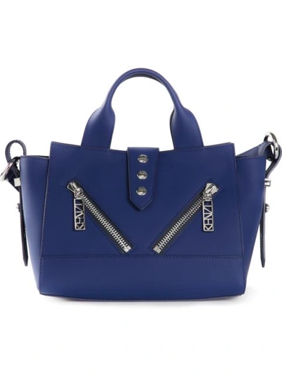 Kenzo Kalifornia Leather Shoulder Bag In Cobalt