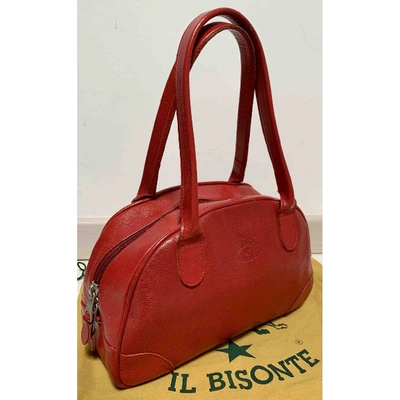 Pre-owned Il Bisonte Leather Handbag In Red