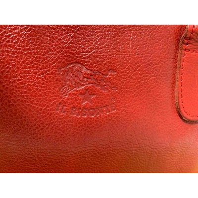 Pre-owned Il Bisonte Leather Handbag In Red
