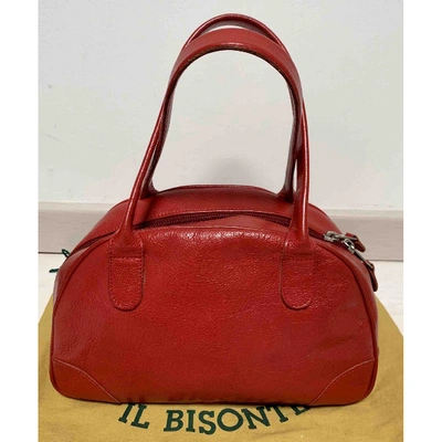 Pre-owned Il Bisonte Leather Handbag In Red