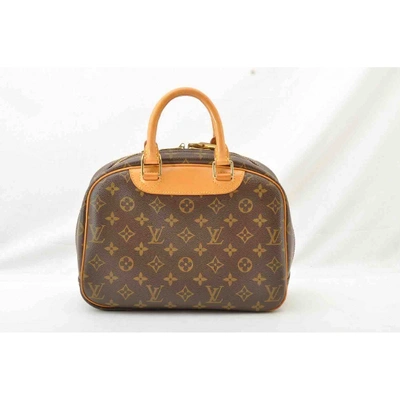 Pre-owned Louis Vuitton Trouville Cloth Handbag In Brown