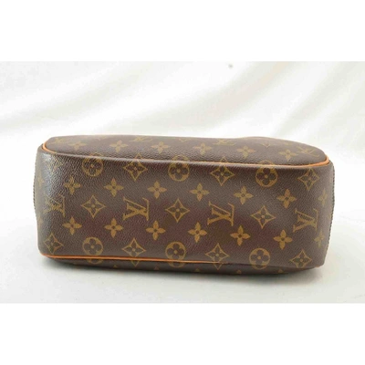 Pre-owned Louis Vuitton Trouville Cloth Handbag In Brown