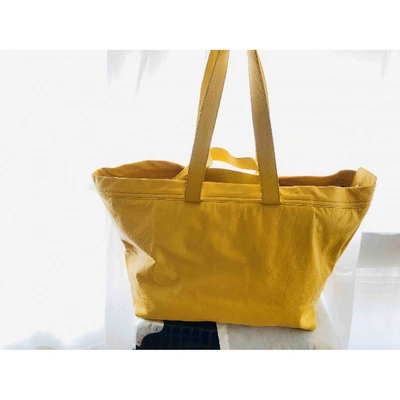 Pre-owned Balenciaga Yellow Leather Travel Bags