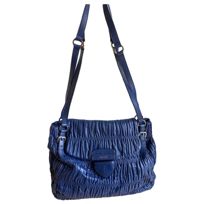 Pre-owned Prada Manuelle Leather Crossbody Bag In Blue