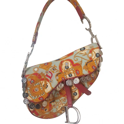 Pre-owned Dior Saddle Vintage Cloth Handbag In Multicolour