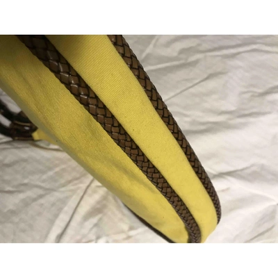 Pre-owned Gucci Bamboo Leather Handbag In Yellow