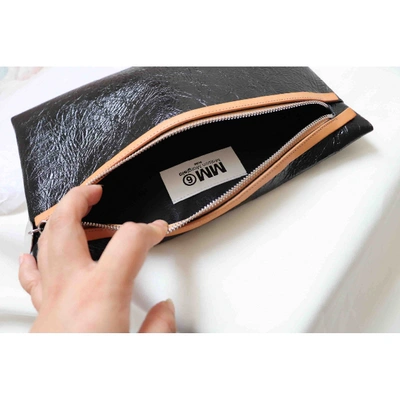 Pre-owned Mm6 Maison Margiela Patent Leather Clutch Bag In Black