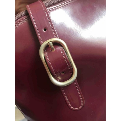 Pre-owned Emporio Armani Leather Handbag In Burgundy