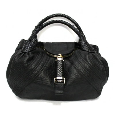 Pre-owned Fendi Spy Black Leather Handbag