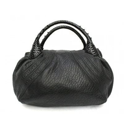 Pre-owned Fendi Spy Black Leather Handbag