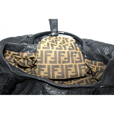 Pre-owned Fendi Spy Black Leather Handbag