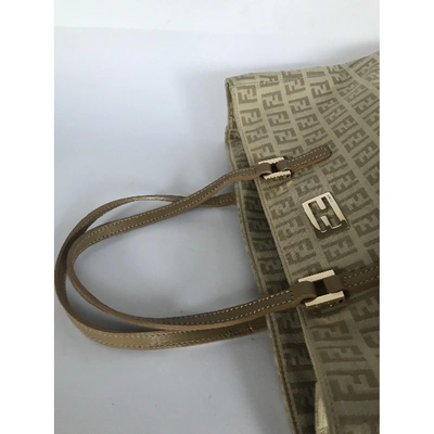 Pre-owned Fendi Cloth Handbag In Beige