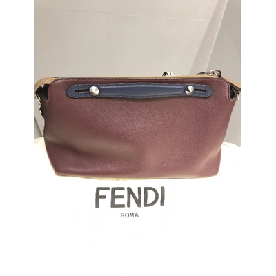 Pre-owned Fendi By The Way  Leather Handbag In Burgundy