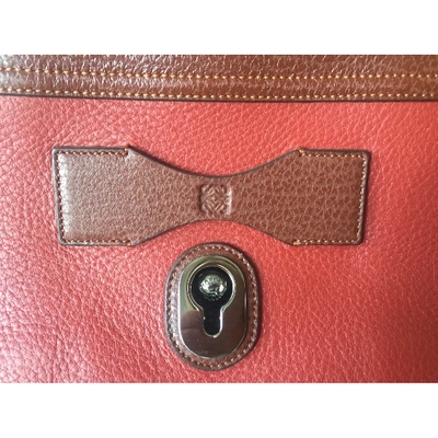 Pre-owned Loewe Leather Crossbody Bag In Burgundy