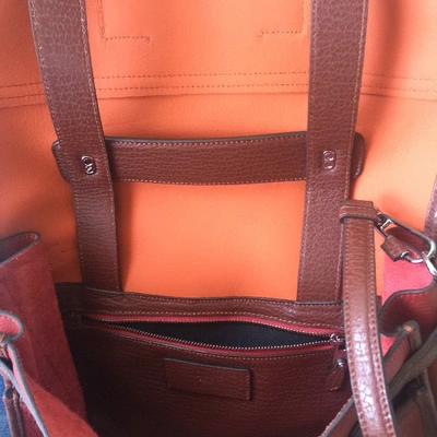 Pre-owned Loewe Leather Crossbody Bag In Burgundy