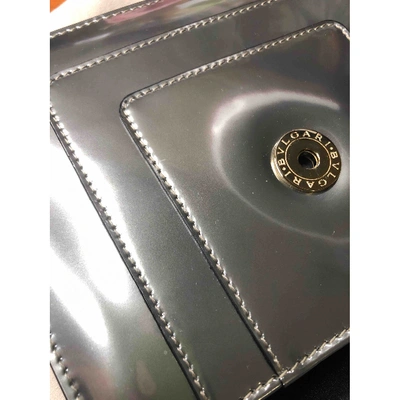 Pre-owned Bulgari Serpenti Patent Leather Crossbody Bag In Silver