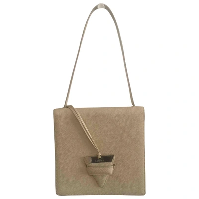 Pre-owned Loewe Barcelona Leather Handbag In Beige