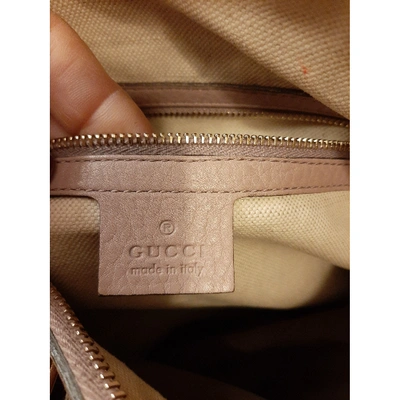 Pre-owned Gucci Boston Beige Cotton Handbag