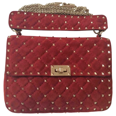 Pre-owned Valentino Garavani Rockstud Spike Handbag In Red