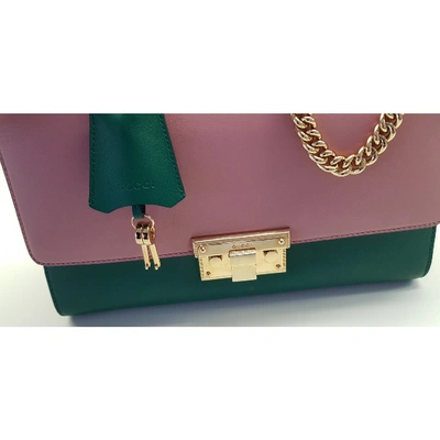 Pre-owned Gucci Padlock Green Leather Handbag