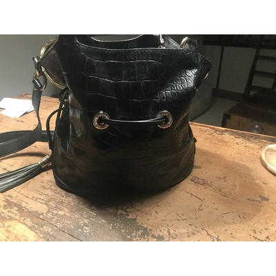 Pre-owned Lancel 1er Flirt Black Crocodile Handbag