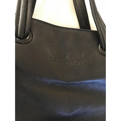 Pre-owned Trussardi Leather Tote In Black