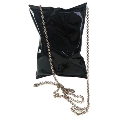 Pre-owned Anya Hindmarch Crisp Packet Black Metal Clutch Bag