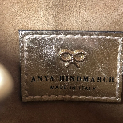 Pre-owned Anya Hindmarch Crisp Packet Black Metal Clutch Bag