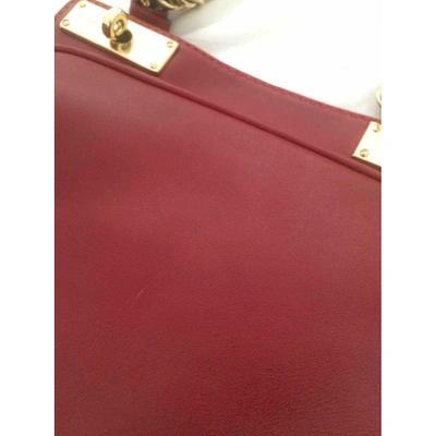 Pre-owned Lancel Leather Handbag In Burgundy