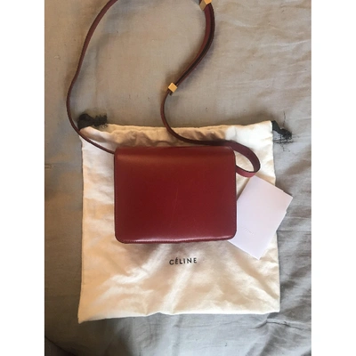 Pre-owned Celine Classic Leather Handbag In Red