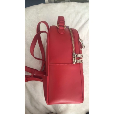 Pre-owned Moschino Leather Backpack In Red