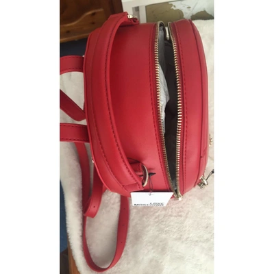 Pre-owned Moschino Leather Backpack In Red