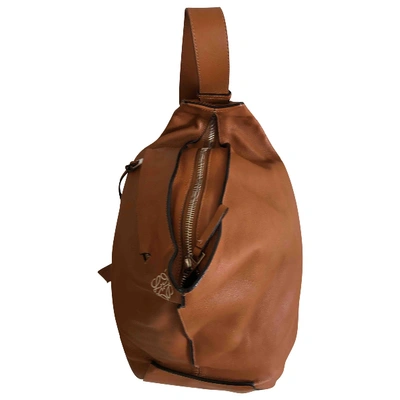 Pre-owned Loewe Anton Brown Leather Backpack