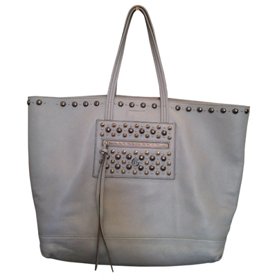 Pre-owned Elena Ghisellini Leather Tote In Grey