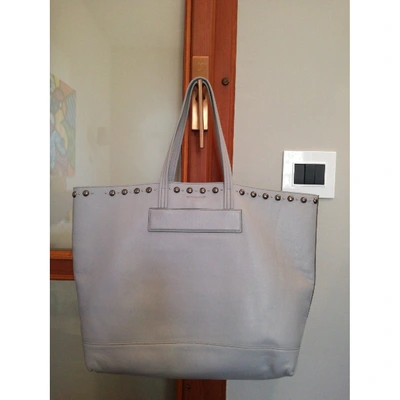 Pre-owned Elena Ghisellini Leather Tote In Grey