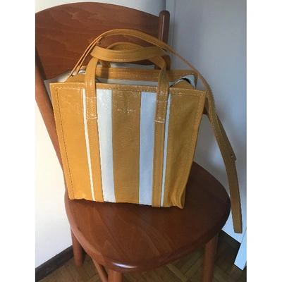 Pre-owned Balenciaga Bazar Bag Leather Tote In Yellow
