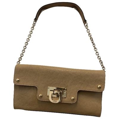 Pre-owned Donna Karan Leather Handbag In Beige