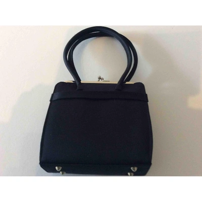 Pre-owned Anya Hindmarch Silk Handbag In Black