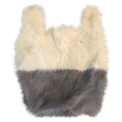 Pre-owned Simonetta Ravizza White Fur Handbag