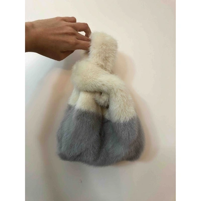 Pre-owned Simonetta Ravizza White Fur Handbag