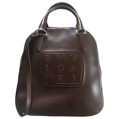 Pre-owned Bulgari Leather Handbag In Brown