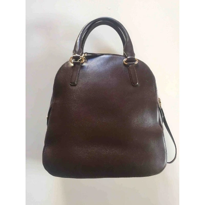 Pre-owned Bulgari Leather Handbag In Brown
