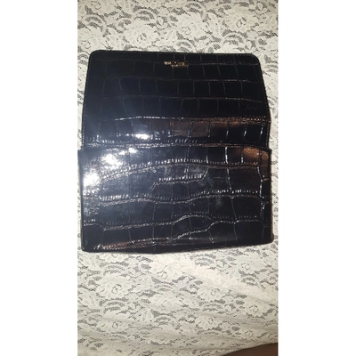Pre-owned Ralph Lauren Leather Clutch Bag In Black