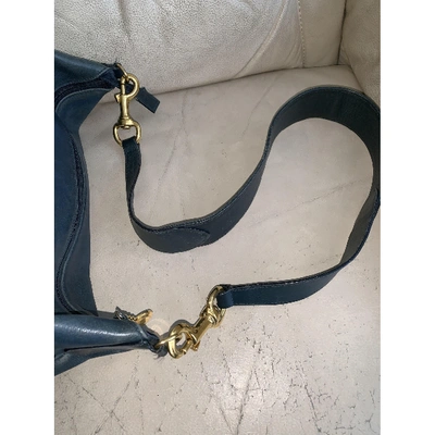 Pre-owned Gucci Leather Handbag In Navy